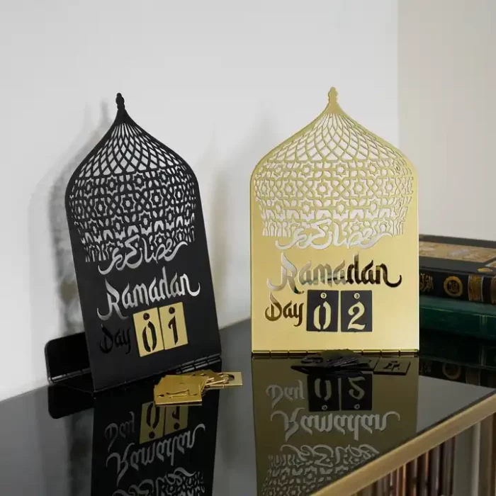 Pafu Metal Ramadan Calendar Countdown to EID Ramadan Acrylic Calendar Luxury Gift for Muslims Table Decoration-1